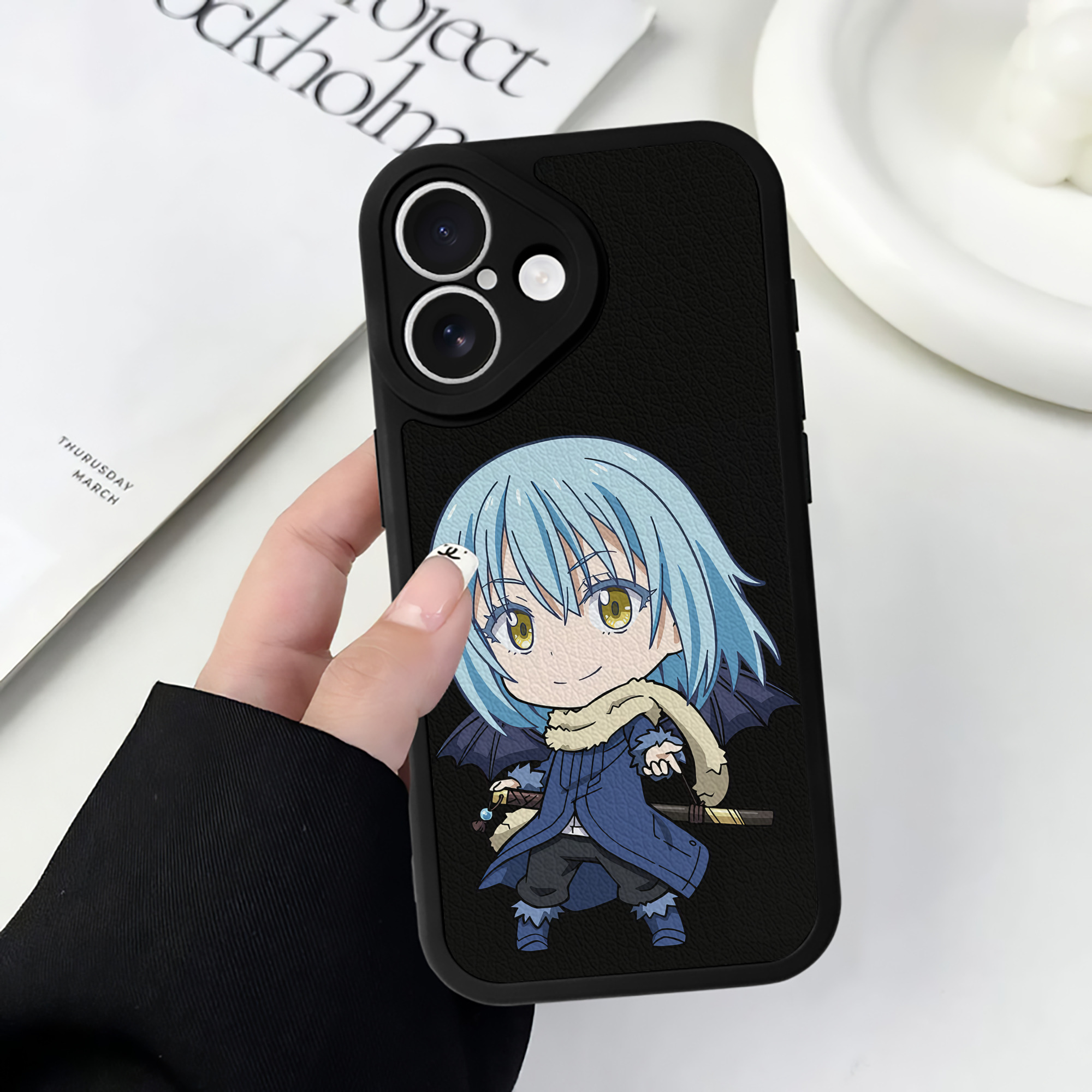 （画像用） 転スラ Regarding Reincarnated to Slime 【iPhone 16シリーズ対応】シリコンスマホケース（レザー調） 材質：シリコン